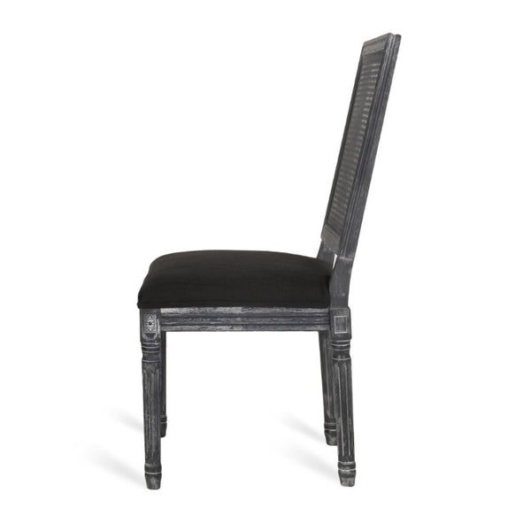 English Elm Dining Chair Set of Two French Country Cane Back Rubberwood Farmhouse Seating N767P375346B