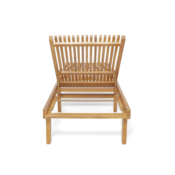 English Elm Nadine Outdoor Slatted Wood Chaise Lounge for Pool Decks and Patio Relaxation N767P384822T