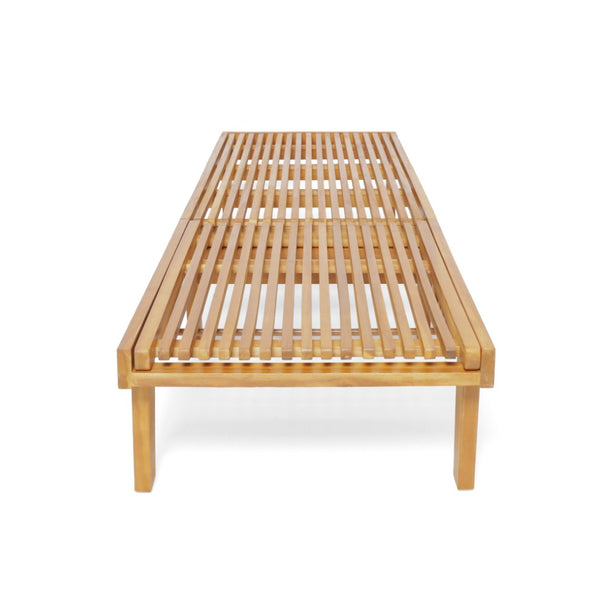 English Elm Nadine Outdoor Slatted Wood Chaise Lounge for Pool Decks and Patio Relaxation N767P384822T