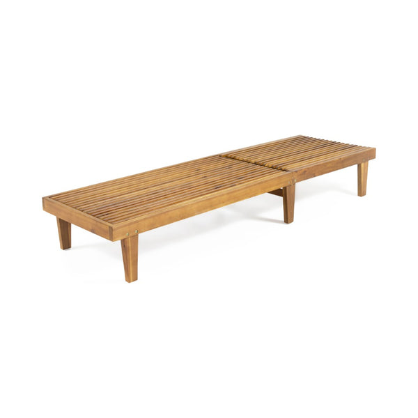 English Elm Nadine Outdoor Slatted Wood Chaise Lounge for Pool Decks and Patio Relaxation N767P384822T