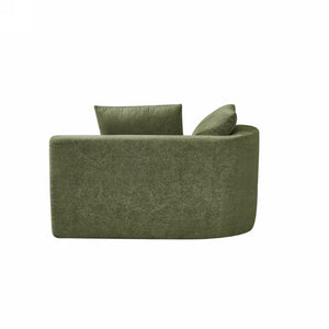 English Elm 116 Inch Curved Pearl Sectional Sofa with Chaise Seating Five in Retro Modern Style N767P388359F