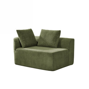 English Elm 116 Inch Curved Pearl Sectional Sofa with Chaise Seating Five in Retro Modern Style N767P388359F
