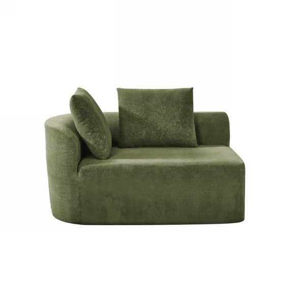 English Elm 116 Inch Curved Pearl Sectional Sofa with Chaise Seating Five in Retro Modern Style N767P388359F