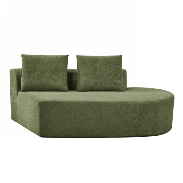 English Elm 116 Inch Curved Pearl Sectional Sofa with Chaise Seating Five in Retro Modern Style N767P388359F