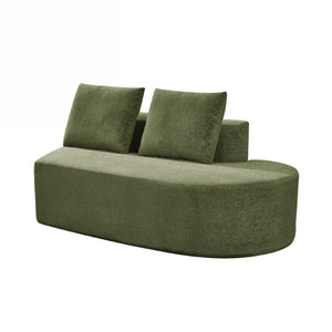 English Elm 116 Inch Curved Pearl Sectional Sofa with Chaise Seating Five in Retro Modern Style N767P388359F
