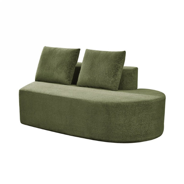English Elm 116 Inch Curved Pearl Sectional Sofa with Chaise Seating Five in Retro Modern Style N767P388359F