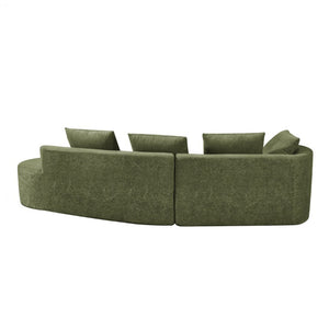 English Elm 116 Inch Curved Pearl Sectional Sofa with Chaise Seating Five in Retro Modern Style N767P388359F