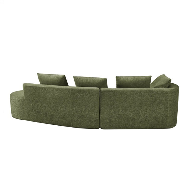 English Elm 116 Inch Curved Pearl Sectional Sofa with Chaise Seating Five in Retro Modern Style N767P388359F