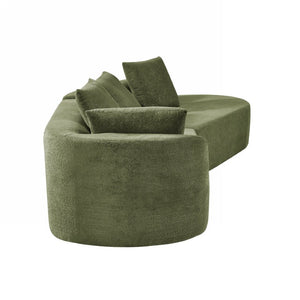 English Elm 116 Inch Curved Pearl Sectional Sofa with Chaise Seating Five in Retro Modern Style N767P388359F