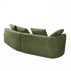 English Elm 116 Inch Curved Pearl Sectional Sofa with Chaise Seating Five in Retro Modern Style N767P388359F