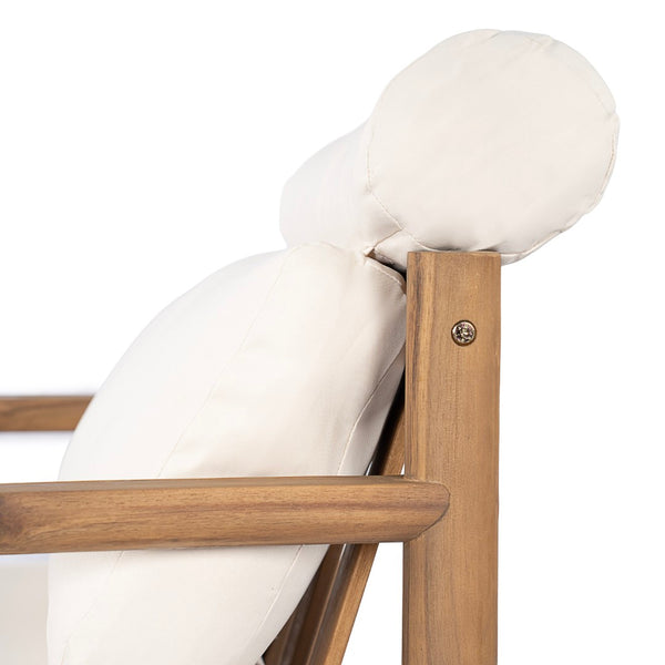 English Elm 28" Solid Acacia Outdoor Lounge Chair Mid-century Deep Seat with Bolster Patio Deck N767P389773L