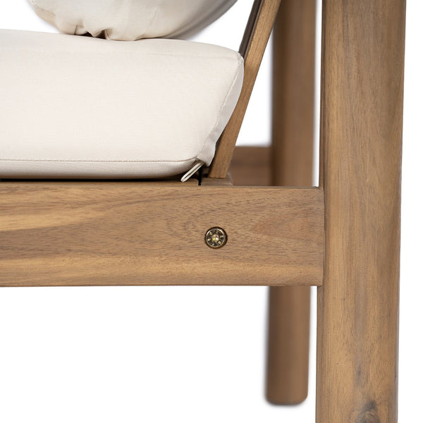 English Elm 28" Solid Acacia Outdoor Lounge Chair Mid-century Deep Seat with Bolster Patio Deck N767P389773L