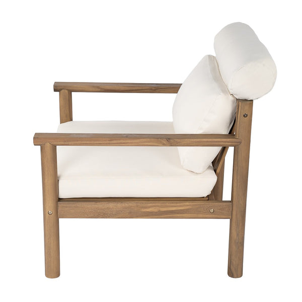 English Elm 28" Solid Acacia Outdoor Lounge Chair Mid-century Deep Seat with Bolster Patio Deck N767P389773L