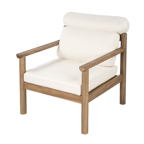 English Elm 28" Solid Acacia Outdoor Lounge Chair Mid-century Deep Seat with Bolster Patio Deck N767P389773L