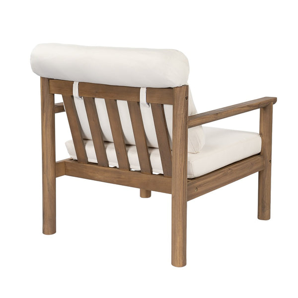 English Elm 28" Solid Acacia Outdoor Lounge Chair Mid-century Deep Seat with Bolster Patio Deck N767P389773L