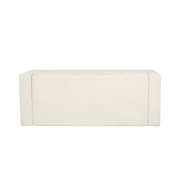 English Elm 50" Rectangular Storage Ottoman Bench Textured Fabric Hinged Lid Birch Legs Living N767P397108W