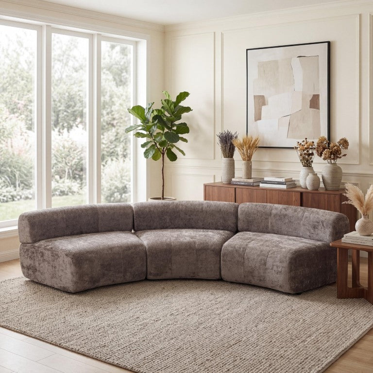 English Elm Not Sold Separately Modular Sectional Sofa with Hidden Storage and Overstuffed Cushions Dark Brown 118.5 L x 34.5 W x 24.7 H N767P398936D