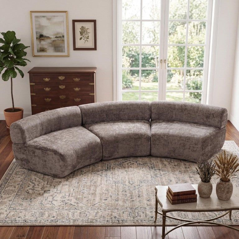 English Elm Not Sold Separately Modular Sectional Sofa with Hidden Storage and Overstuffed Cushions Dark Brown 118.5 L x 34.5 W x 24.7 H N767P398936D