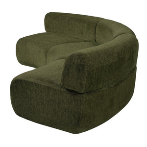 English Elm 118.5 Curved Modular Sectional Sofa Three Piece Polyester Foam Living Room Seating Green N767P398936G