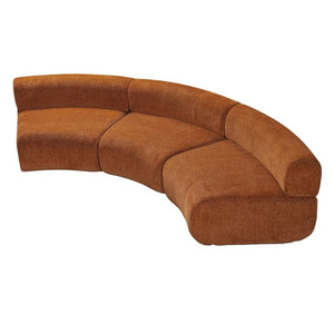 English Elm 118.5 Curved Modular Sectional Sofa with High Density Foam No Assembly Required Orange 118.5 inches N767P398936O