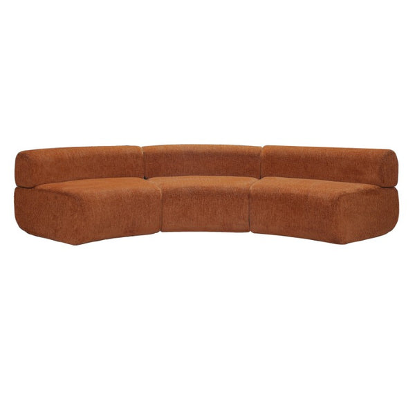 English Elm 118.5 Curved Modular Sectional Sofa with High Density Foam No Assembly Required Orange 118.5 inches N767P398936O