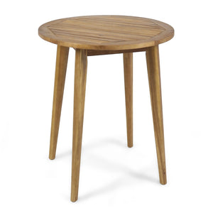 English Elm Stamford Round Solid Acacia Wood Bistro Table for Two Outdoor Patio Dining N767P406335T