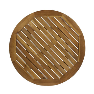 English Elm Stamford Round Solid Acacia Wood Bistro Table for Two Outdoor Patio Dining N767P406335T