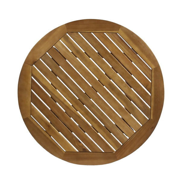 English Elm Stamford Round Solid Acacia Wood Bistro Table for Two Outdoor Patio Dining N767P406335T