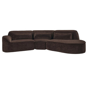 English Elm 123 Inch Curved 3 Piece Sectional Sofa with Chaise Plush Lambs Wool Living Room N767P416756D