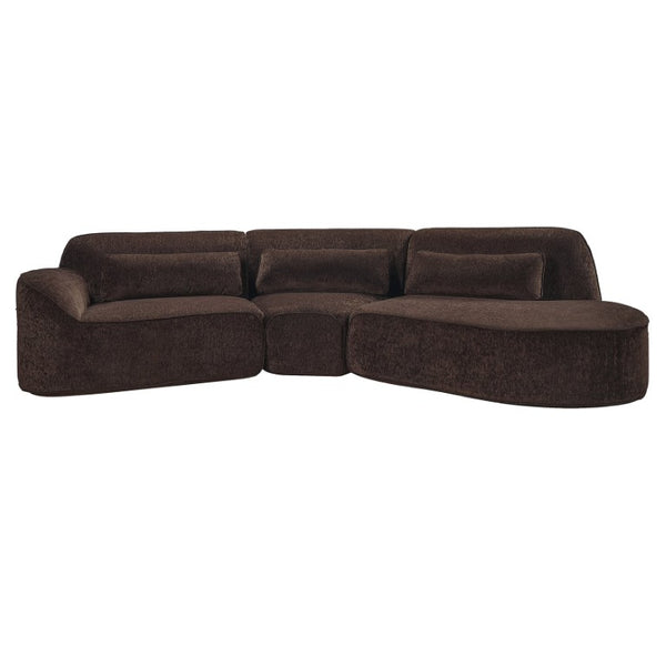 English Elm 123 Inch Curved 3 Piece Sectional Sofa with Chaise Plush Lambs Wool Living Room N767P416756D