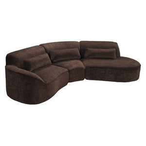 English Elm 123 Inch Curved 3 Piece Sectional Sofa with Chaise Plush Lambs Wool Living Room N767P416756D