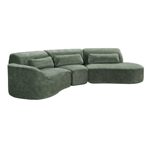 English Elm 118.5 Curved Modular Sectional Sofa with High Density Foam No Assembly Required Green 123 inches N767P416756G