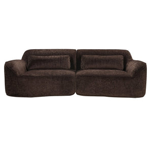 English Elm 95 Inch Curved Sectional Sofa with Chaise Plush Wool Fabric Retro Modern Living Room N767P437336D