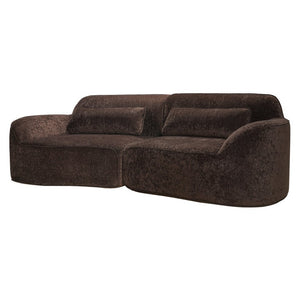English Elm 95 Inch Curved Sectional Sofa with Chaise Plush Wool Fabric Retro Modern Living Room N767P437336D