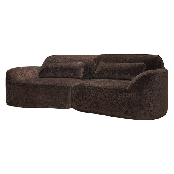 English Elm 95 Inch Curved Sectional Sofa with Chaise Plush Wool Fabric Retro Modern Living Room N767P437336D