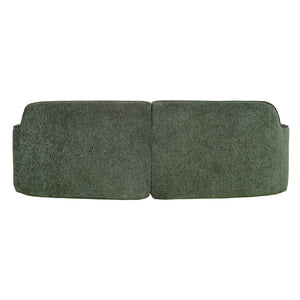 English Elm 95 Inch Curved Sectional Sofa with Chaise Plush Wool-Like Fabric Retro Modern Living Room Green N767P437336G