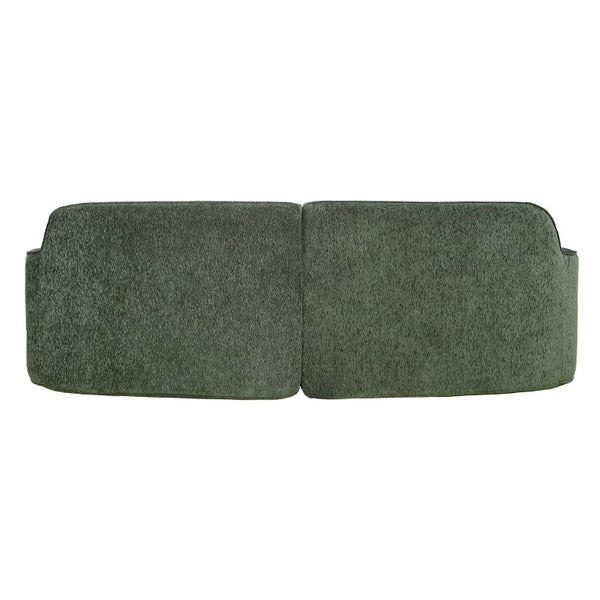 English Elm 95 Inch Curved Sectional Sofa with Chaise Plush Wool-Like Fabric Retro Modern Living Room Green N767P437336G