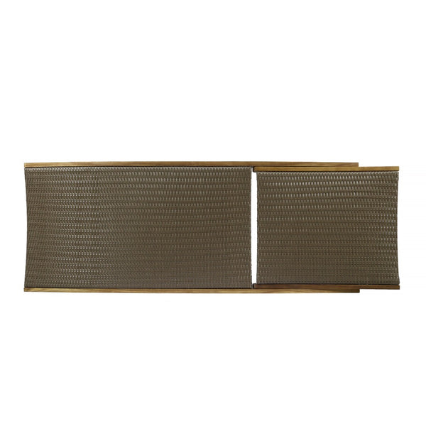 English Elm Banzai Acacia Wood Pe Wicker Outdoor Chaise Lounge Set with Pull Out Side Tray N767P441911B