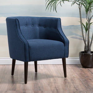 English Elm Club Chair Tufted Tub Seat with Tapered Birch Legs for Living Room or Bedroom N767P444381U