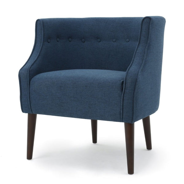 English Elm Club Chair Tufted Tub Seat with Tapered Birch Legs for Living Room or Bedroom N767P444381U