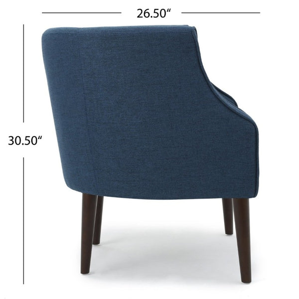 English Elm Club Chair Tufted Tub Seat with Tapered Birch Legs for Living Room or Bedroom N767P444381U