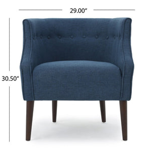English Elm Club Chair Tufted Tub Seat with Tapered Birch Legs for Living Room or Bedroom N767P444381U