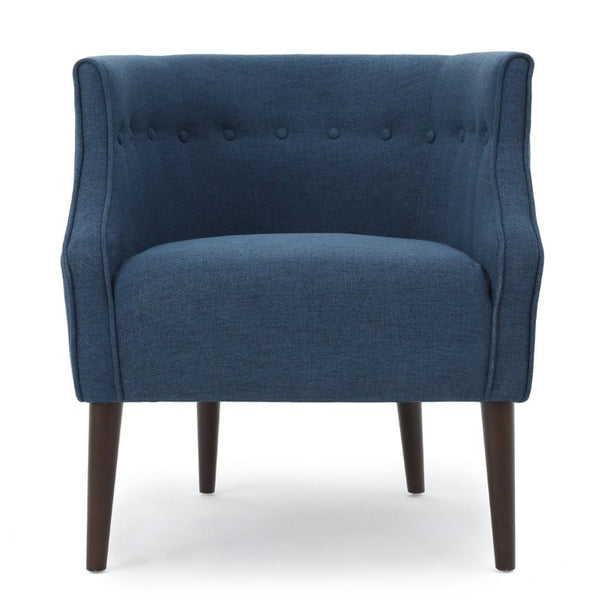 English Elm Club Chair Tufted Tub Seat with Tapered Birch Legs for Living Room or Bedroom N767P444381U