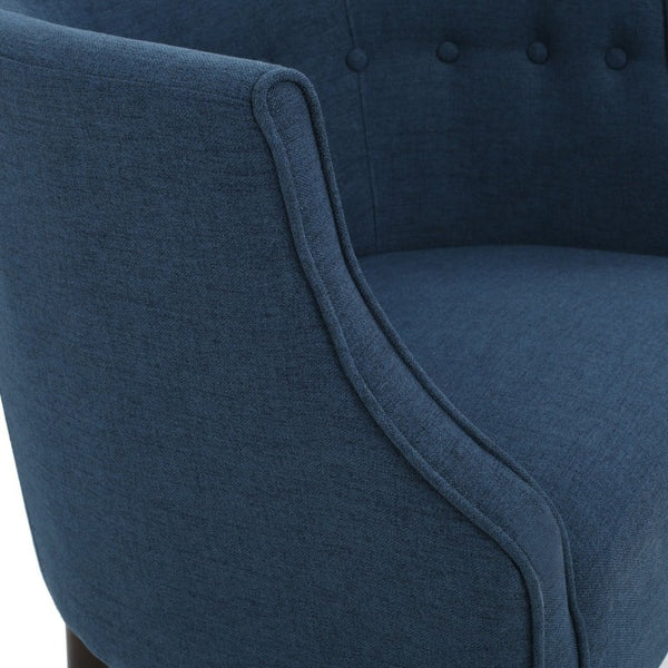 English Elm Club Chair Tufted Tub Seat with Tapered Birch Legs for Living Room or Bedroom N767P444381U
