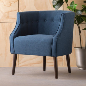 English Elm Club Chair Tufted Tub Seat with Tapered Birch Legs for Living Room or Bedroom N767P444381U