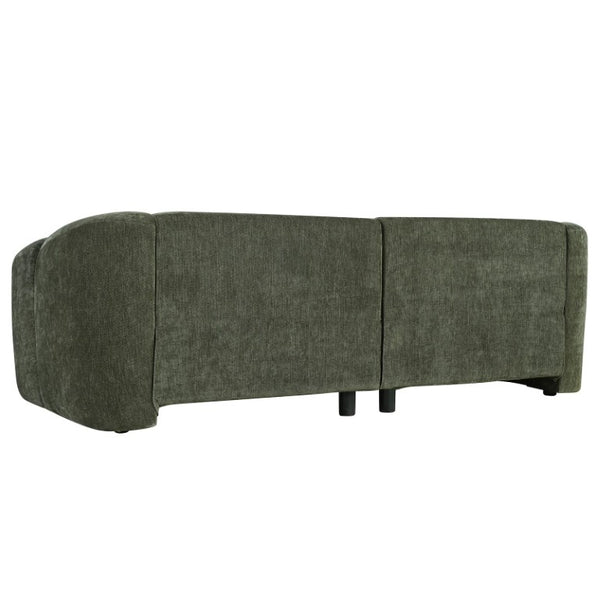 English Elm 87.4 Inch Curved Boucle Sofa with Wood Slit Armrests and Deep Foam Seat for Living Room 87.4 inches N767P444952G