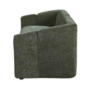 English Elm 87.4 Inch Curved Boucle Sofa with Wood Slit Armrests and Deep Foam Seat for Living Room 87.4 inches N767P444952G