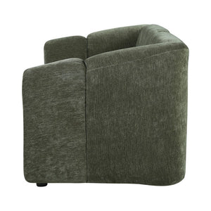 English Elm 87.4 Inch Curved Boucle Sofa with Wood Slit Armrests and Deep Foam Seat for Living Room 87.4 inches N767P444952G