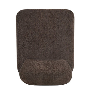 English Elm Modern Armless Slipper Chair Linen Upholstered High Back with Solid Wood Base Dark Brown / Natural N767P449783D