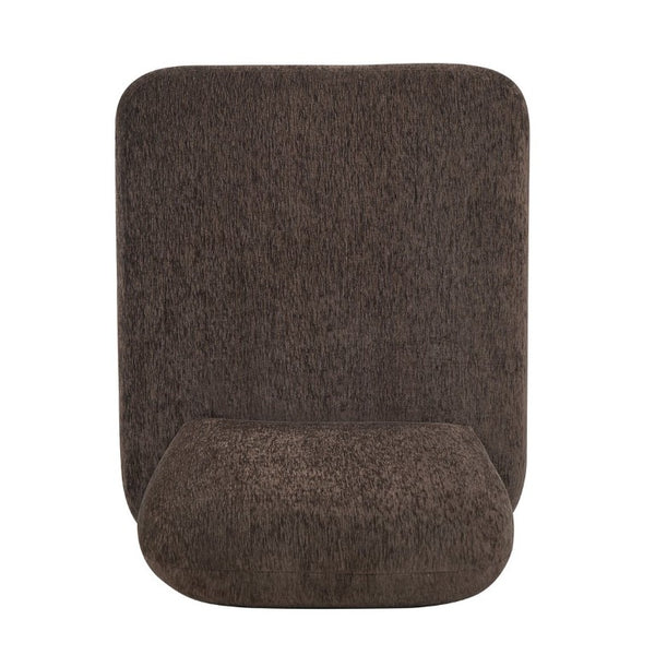 English Elm Modern Armless Slipper Chair Linen Upholstered High Back with Solid Wood Base Dark Brown / Natural N767P449783D